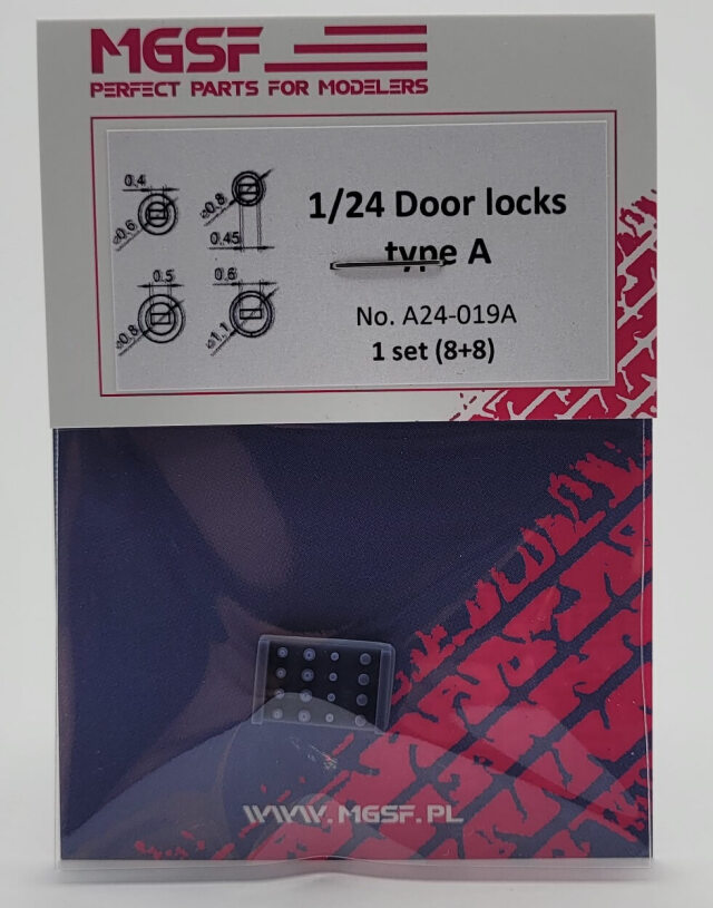 MGSF 1/24 ドアロック/バレル モダンタイプ 内側2サイズ 2×4個 + 外側2サイズ 2×4個　A24-019A