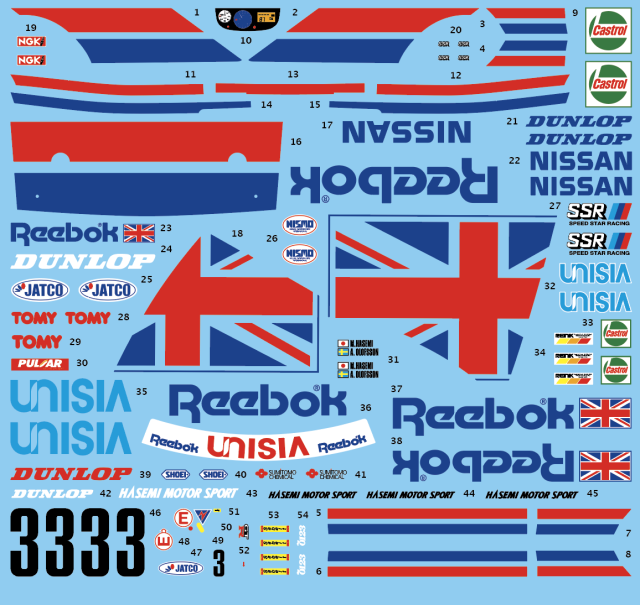 アカツキデカール 1/24 ゼクセル ニッサン GT-R R32 1991 Spa24h