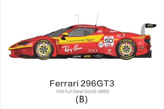 アルファモデル 1/43 レジンキット フェラーリ 296 GT3 Ver.B AFコルセ AM43-0009B