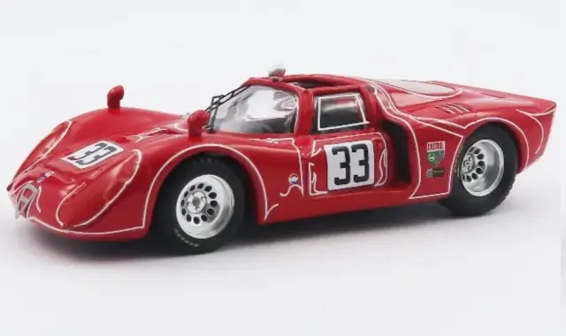 [予約] ベストモデル 1/43 アルファロメオ 33.2 ワトキンスグレン 6h 1968 No.33 クウェチ/マルティーノ　BEST9640/2