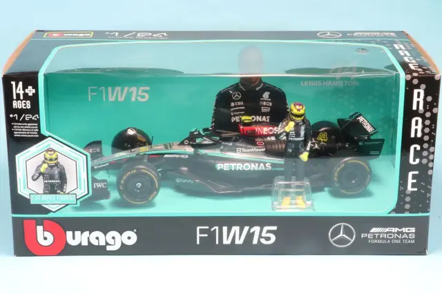 ブラーゴ 1/24 メルセデス-AMG ペトロナス F1チーム W15 2024 Eパフォーマンス No,44 L ハミルトン ドライバー付 ウィンドウボックス BUR28069H