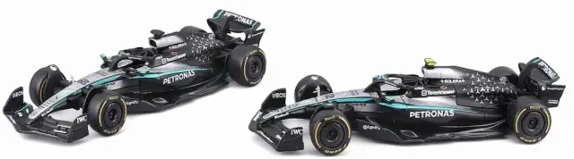 [予約] ブラーゴ 1/43 メルセデス-AMG ペトロナス F1チーム W16 オーストラリアGP No.12 A.K.アントネッリ / No.63 G.ラッセル 2台セット ウィンドウボックス　BUR38201