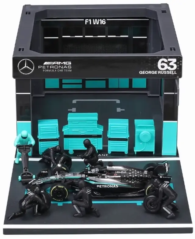 [予約] ブラーゴ 1/43 メルセデス-AMG ペトロナス F1チーム PIT PASS セット W16 No.63 G.ラッセル　BUR38458R