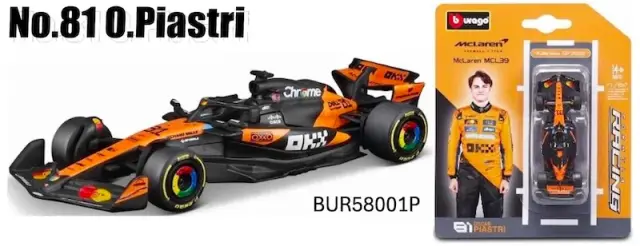 [予約] ブラーゴ 1/64 マクラーレン F1チーム MCL39 2025 No.81 O.ピアストリ　BUR58001P