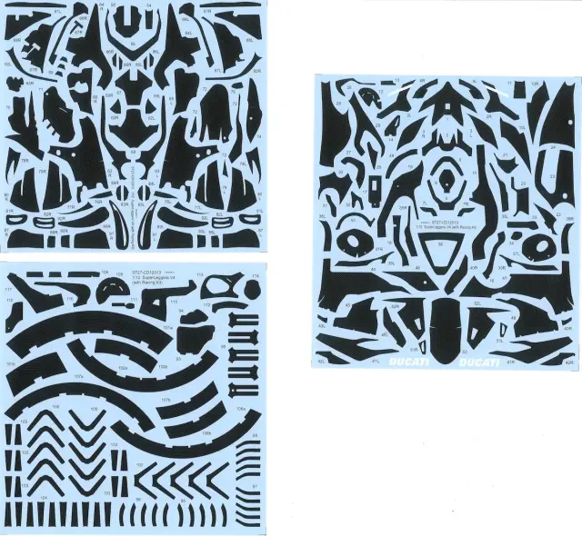 スタジオ27 1/12 ドゥカティ スーパーレッジェーラV4 レーシングキット　カーボンデカール タミヤ対応　CD12013