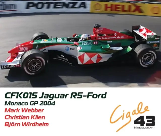 [予約] Cigale43 1/43 メタルキット ジャガー R5 フォード モナコGP オーシャンズ イレブン 2004 M.ウェバー C.クリエン　CFK015