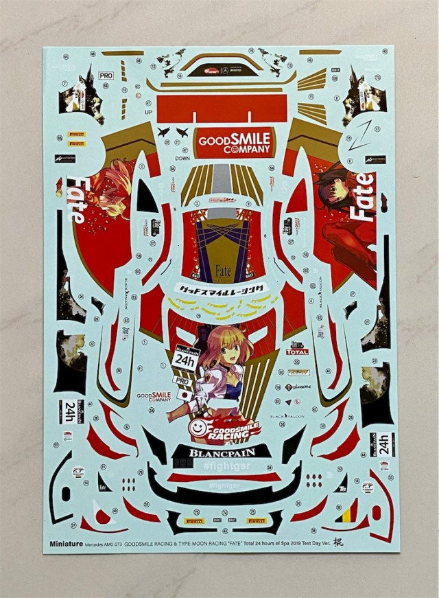 ミニチュアデカール 1/24 メルセデス AMG Evo スパ 24h 2019 テスト No.24h フルデカール タミヤ対応　CS020/MH24013