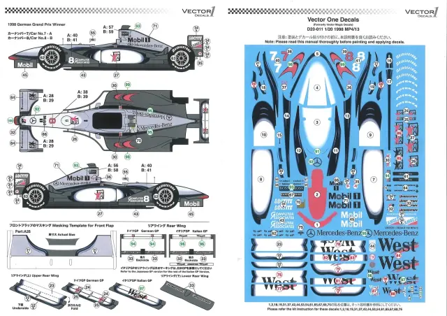 Vector 1 Decals (ベクター ワン デカール) 1/20 マクラーレン MP4/13