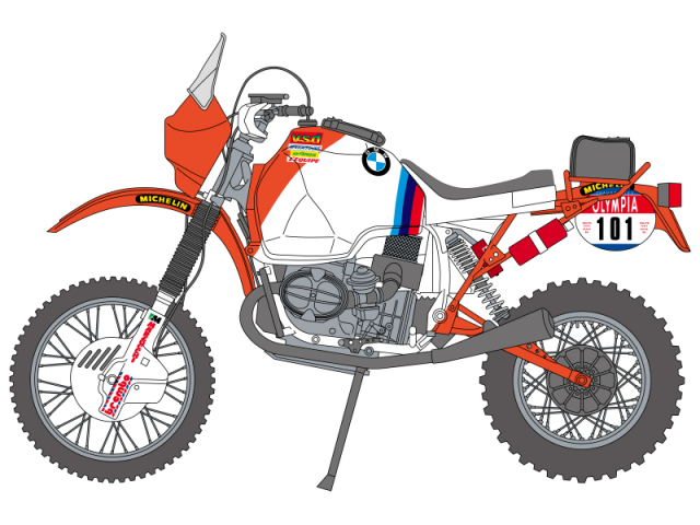 シュンコーモデル 1/12 BMW R80G/S フルデカール & ライダーデカール