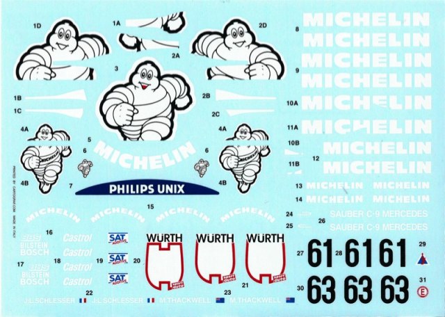 Vector 1 Decals (ベクター ワン デカール) 1/24 ザウバー C9