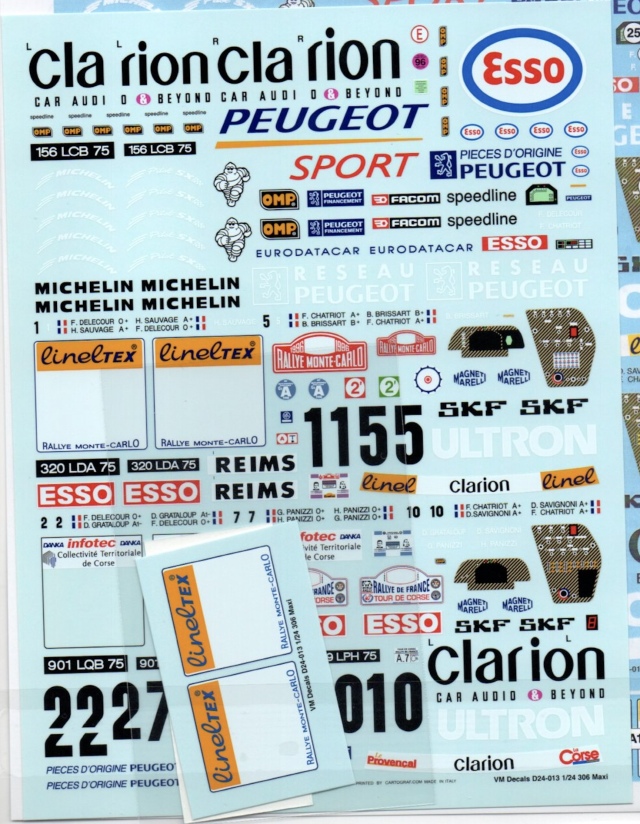 Vector 1 Decals (ベクター ワン デカール) 1/24 プジョー 306 マキシ WRC モンテカルロ / ツールドコルス 1996 フルデカール nunu対応　D24-013
