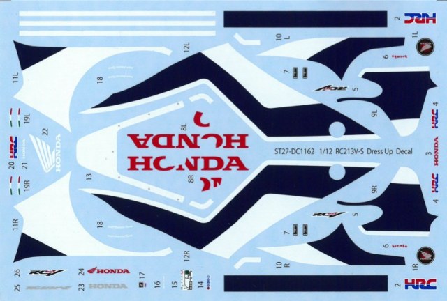 Dc1162 スタジオ27 デカール 1 12 ホンダ Rc213v S 市販車デカール タミヤ対応 ミニカーショップ ロム