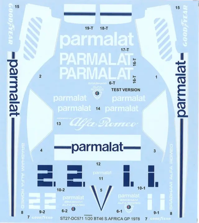 スタジオ27 1/20 ブラバム BT46 南アフリカ キャラミ テスト 1979 フルデカール (タミヤ対応)　DC571