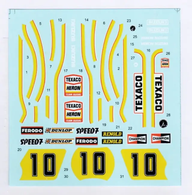 Decal Pool 1/12 スズキ RGB500 テキサコ WGP 1980 フルデカール タミヤ対応　DP289