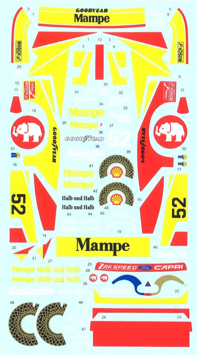 Decal Pool 1/24 フォード カプリ ザクスピード Gr.5 1979 フルデカール タミヤ対応　DP324