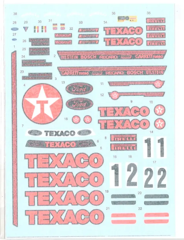 DecalPool 1/24 フォード シエラ テキサコ Gr.A 1988 No.1/2 フルデカール タミヤ対応 DP332