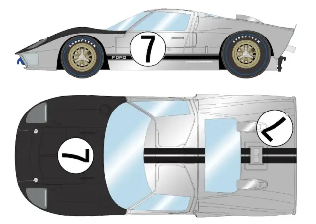[予約] アイドロン 1/43 GT40 Mk.2 “アランマンレーシングチーム“ ルマン24h 1966 No.7 シルバー/ブラック (限定120台)　EM301G