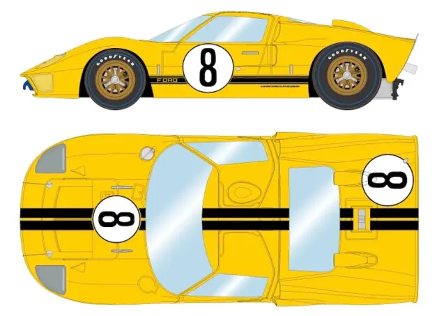 [予約] アイドロン 1/43 GT40 Mk.2 “アランマンレーシングチーム“ ルマン24h 1966 No.8 イエロー (限定120台)　EM301H