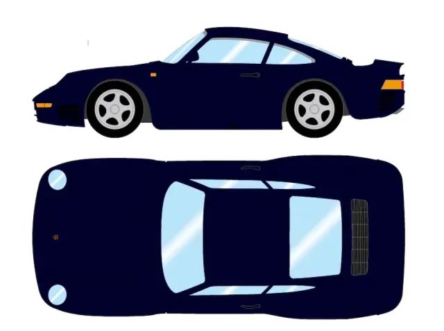 [予約] アイドロン 1/43 ポルシェ 959 1986 ダークブルー (限定80台)　EM305L