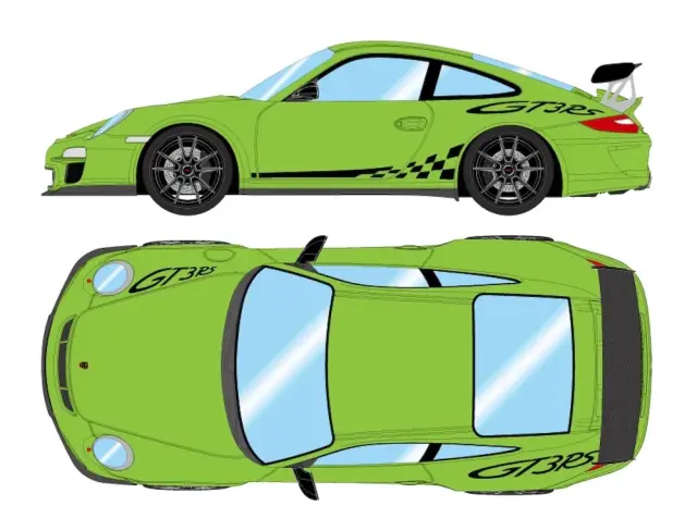 [予約] アイドロン 1/43 ポルシェ 911(997.2) GT3 RS 2010 ウィローグリーン / ブラックストライプ (限定100台)　EM603H