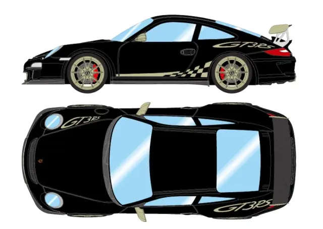 [予約] アイドロン 1/43 ポルシェ 911(997.2) GT3 RS 2010 ブラック / ライトゴールドストライプ (限定80台)　EM603J