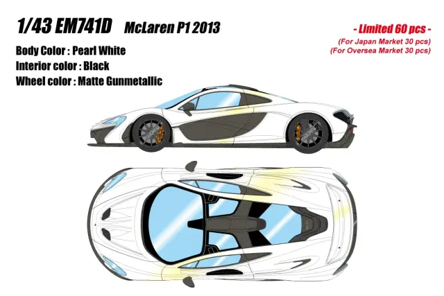 [予約] アイドロン 1/43 マクラーレン P1 2013 パールホワイト　EM741D