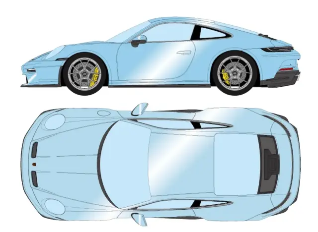 [予約] アイドロン 1/43 ポルシェ 911(992) GT3 ツーリングパッケージ アズーロテティス　EM776B