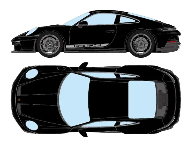 [予約] アイドロン 1/43 ポルシェ 911(992) GT3 ツーリングパッケージ ジェットブラックメタリック (限定80台)　EM776E