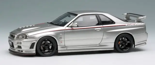 [予約] アイドロン 1/43 ニッサン ニスモ R34GT-R Z-tune プロトタイプ ニュルテスト 2003 シルバー / ニスモストライプ　EM793