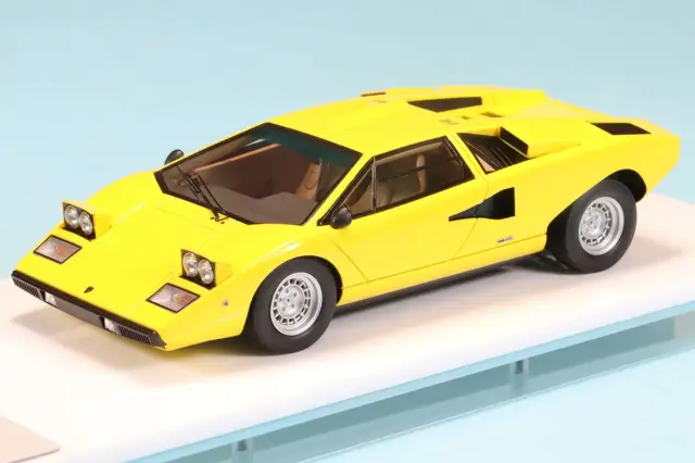 アイドロン 1/43 ランボルギーニ カウンタック LP400 1974 ヘッドランプオープン イエロー　EM822A