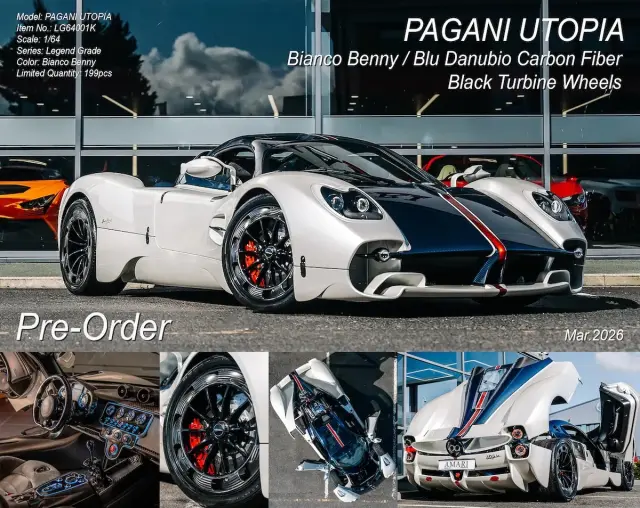 [予約] Figart 1/64 パガーニ ウトピア 2022 パールホワイト　FAM64001E