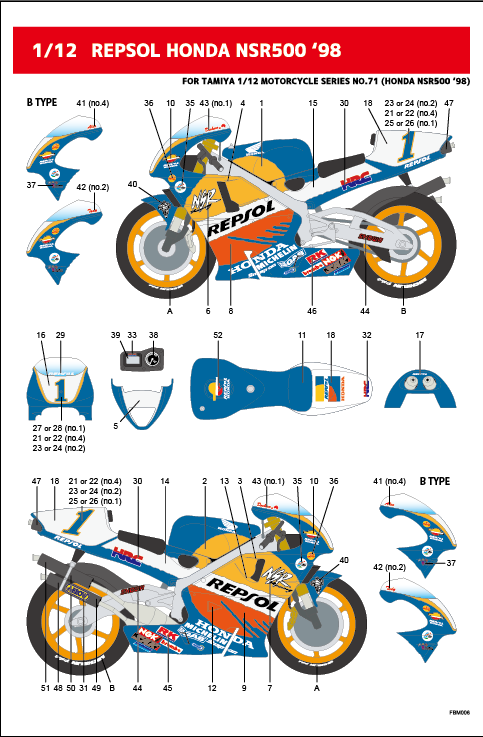 レプソル ホンダ NSR500 `98 (プラモデル) - ホビーサーチ カー