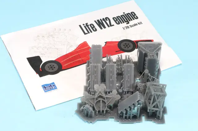 フィニッシャーズ 3Dプリントパーツ 1/20 エンジンキット ライフ L190 W12 エンジン　FN_3D13