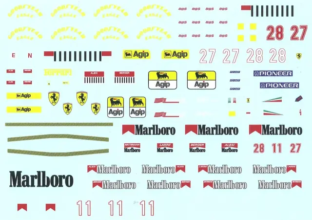 フィニッシャーズ/デカールピット 1/20 フェラーリ 412 T1 & T2 フルデカール 各社対応　FN_DP2001D