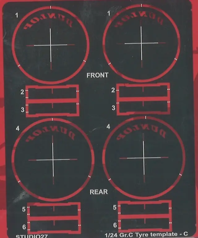 スタジオ27 1/24 Gr.C ダンロップ ビッグ 1990以降 タイヤ テンプレート FP24220