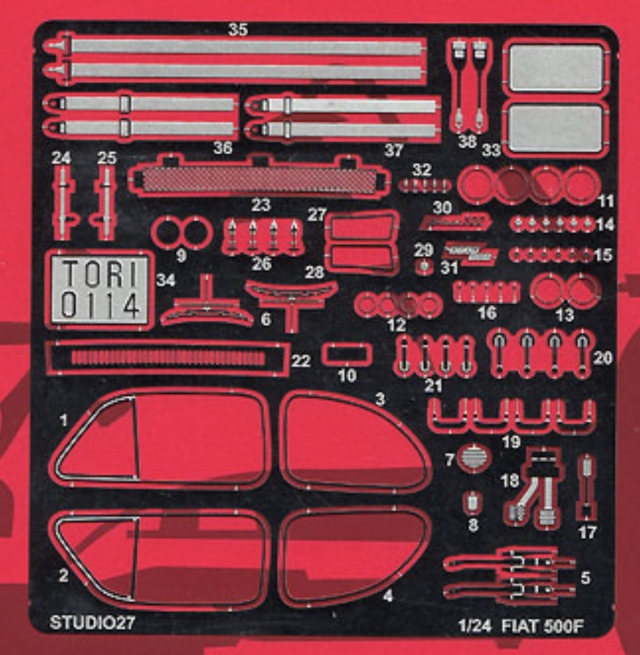 スタジオ27 1/24 フィアット 500 F ディティールアップパーツ タミヤ対応　FP24239