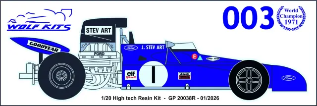 [予約] ウルフモデル 1/20 レジンキット ティレル T003 1971 ワールドチャンピオン ジャッキー・スチュワート/フランソワ・セベール　GP20038R