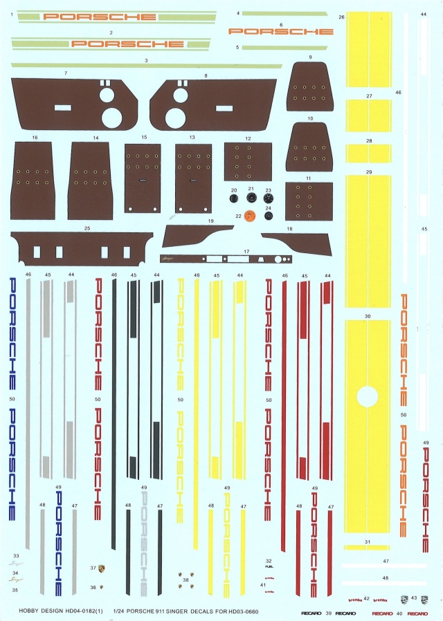 ホビーデザイン 1/24 シンガー ポルシェ 911 カラーバリエーション デカール　HD04-0182