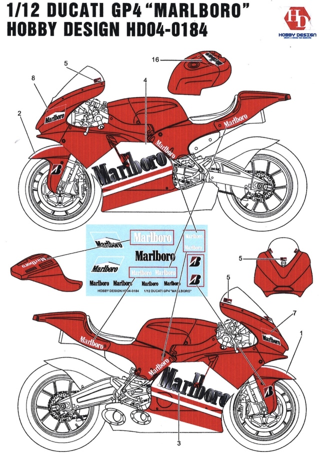 ホビーデザイン 1/12 ドゥカティ GP4 モトGP 2004 マルボロ タバコ