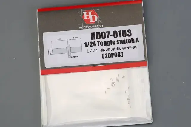 ホビーデザイン 1/24 トグルスイッチ Aタイプ 20個入り　HD07-0103