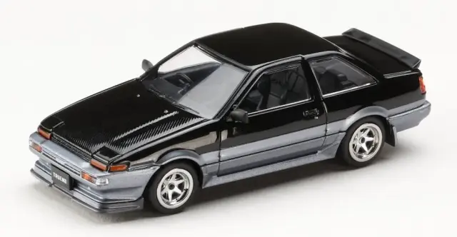 [予約] ホビージャパン 1/64 トヨタ スプリンタートレノ GT APEX (AE86) 2 DOOR 後期型 JDM STYLE カーボンボンネット ブラック/グレー　HJ644095BS
