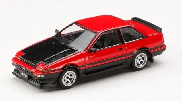 [予約] ホビージャパン 1/64 トヨタ スプリンタートレノ GT APEX (AE86) 2 DOOR 後期型 JDM STYLE カーボンボンネット レッド/ブラック　HJ644095RK