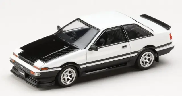 [予約] ホビージャパン 1/64 トヨタ スプリンタートレノ GT APEX (AE86) 2 DOOR 後期型 JDM STYLE カーボンボンネット ホワイト/ブラック　HJ644095WK