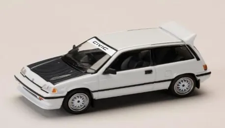 [予約] ホビージャパン 1/64 ホンダ シビック (AT) 後期型 / JDM ストリートレーサー ホワイト HJ645029W