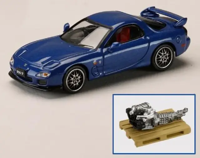 [予約] ホビージャパン 1/64 マツダ RX-7(FD3S) スピリットR タイプ A エンジンディスプレイモデル付 イノセントブルーマイカ　HJ646007BL