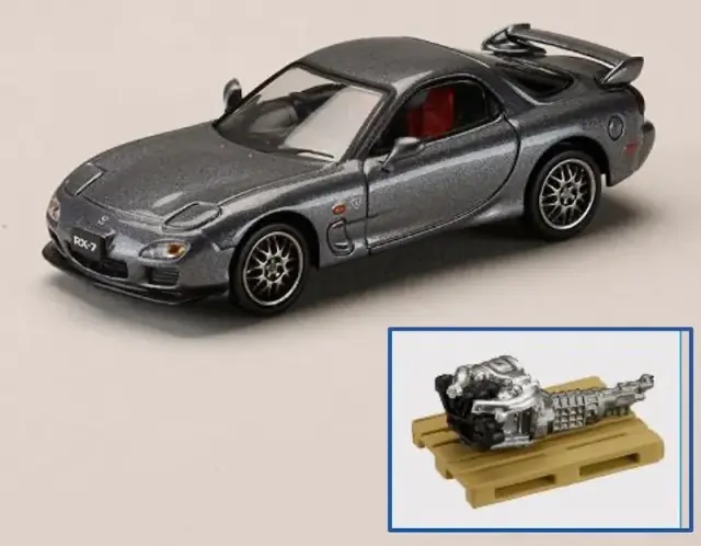 [予約] ホビージャパン 1/64 マツダ RX-7(FD3S) スピリットR タイプ A エンジンディスプレイモデル付 チタニウムグレーメタリック　HJ646007GM