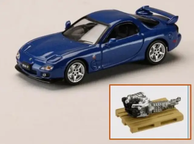[予約] ホビージャパン 1/64 マツダ RX-7(FD3S) タイプ R バサースト  エンジンディスプレイモデル付 イノセントブルーマイカ　HJ647007BBL