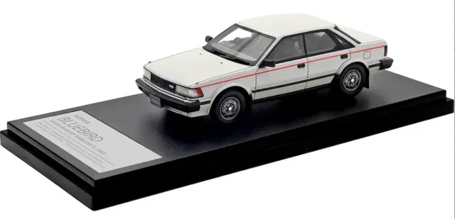 [予約] ハイストーリー 1/43 ニッサン ブルーバード 4ドア ハードトップ ターボ SSS-S 1983 ホワイト　HS498WH