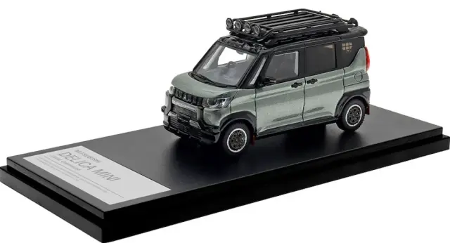 [予約] ハイストーリー 1/43 ミツビシ デリカミニ 2023 カスタマイズ アッシュグリーンメタリック×ブラックマイカ　HS545GR