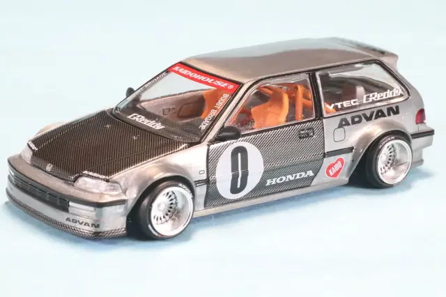 MINI-GT 1/64 ホンダ シビック EF Kaido Roulette V1(左ハンドル) KHMG179